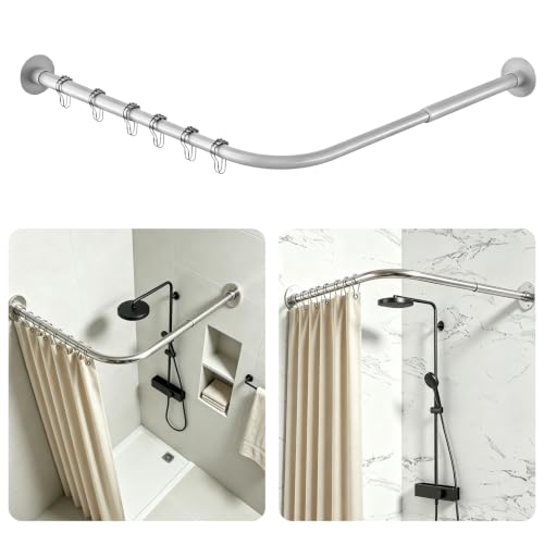 Tringle rideau douche angle pour optimiser l'espace d'une petite salle de bain - 2