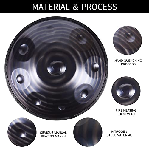 Tambor Handpan 22" D Menor Azul Oscuro 9 Notas miniatura 3