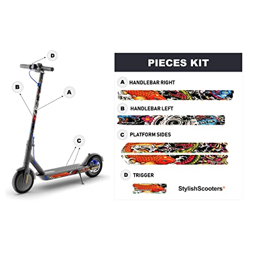 STYLISH SCOOTERS Xiaomi Scooter Stickers | JAPAN TATTO | Electric Scooter Sticker Customized Stickers | Compatible with Xiaomi M365 Pro, Essential, 1S, PRO3 | Made in Spain - Image 2