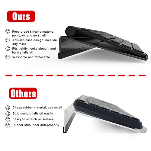 Kotemon Mini Computer Keyboard Stand-11.8'' X 5.1''-Small Computer Keyboard Tray Acrylic Keyboard Holder For 2.4G Wireless Keyboard 78 Keys Universal Compact Keyboard, With Black Silicone Strip, Black #TOP5