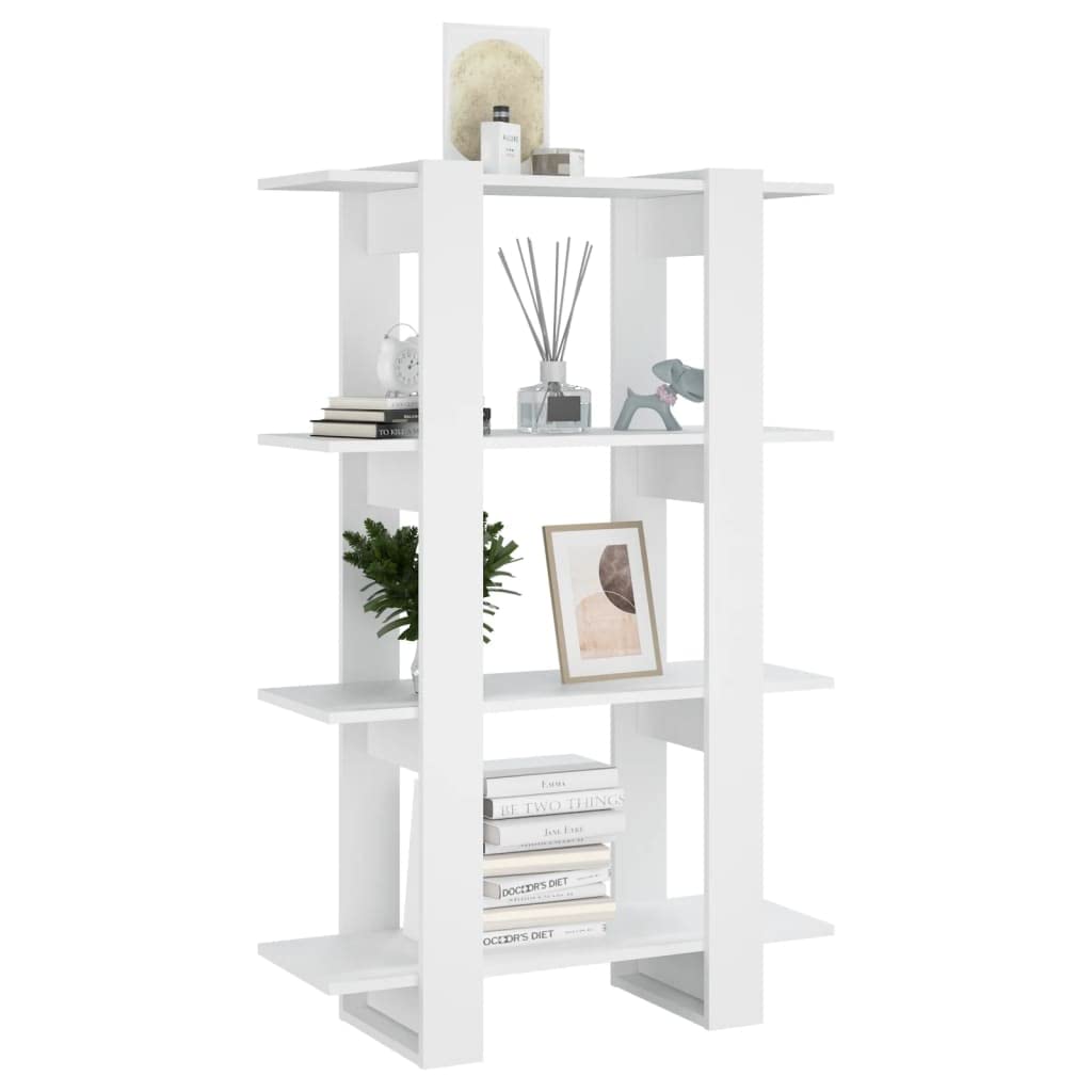 Bücherregal aus Holz, 80x30x123,5 cm, als Raumteiler nutzbar – Robustes und stabiles Regal für Bücher, Zeitschriften, DVDs und Dekoration, pflegeleicht mit feuchtem Tuch