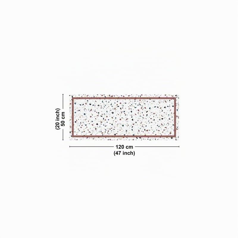 99 Déco - Tapis antidérapant en Vinyle intérieur et extérieur - 50 x 120 cm - Multicolore - Terrazzo