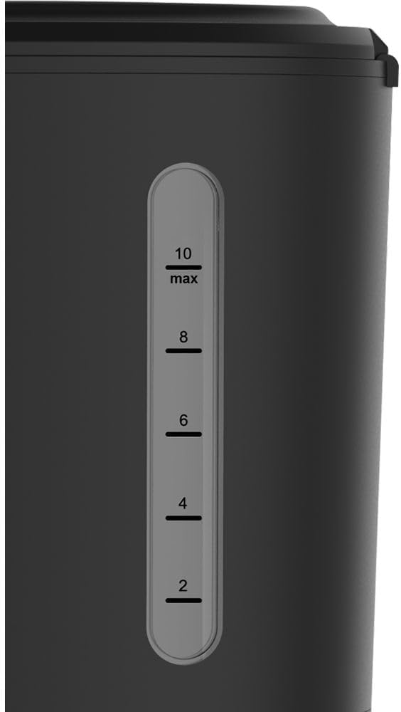 Close-up of the water level indicator on the coffee maker