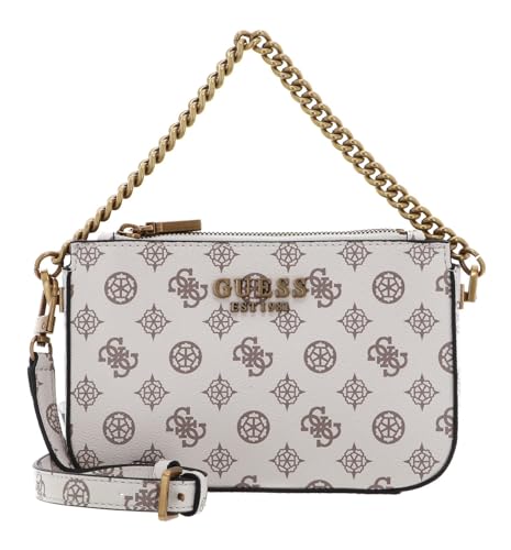 Sac bandoulière GUESS Fynna Mini Status Crossbody écru crème logo