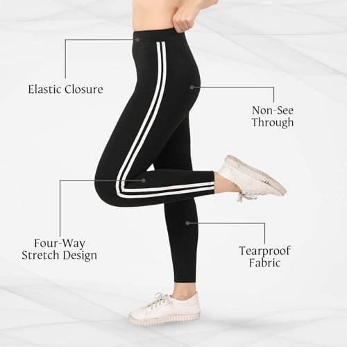 Image of TRASA Women's and Girls Skinny Fit Gym High Waist, Workout Trackpants 4 Way Stretch Yoga Pants, Available Sizes:- S,M,L,XL,2XL,3XL
