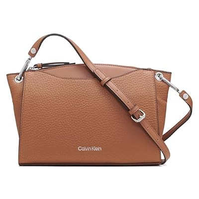 Calvin Klein Borsa a tracolla con cerniera superiore granata, Caramello, taglia unica