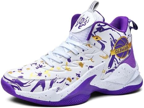 Men's Women's High Top Basketball Shoes Breathable Non Slip Outdoor Sneakers Fashion Shoes