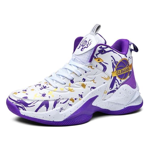 WELRUNG Women's Men's High Top Basketball Shoes, Purple 12/10.5 US by WELRUNG - Used condition - US$55.73