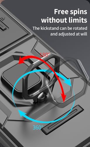 Image of CamShield Pro Case with Slide Camera Protection and 360 Protection Ring Stand Bumper Back Case Cover for Samsung Galaxy S24 Ultra 5G (Blue)