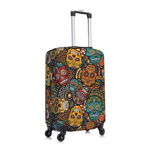 Sugar And Skulls Style Print Luggage Suitcase Cover Protector Luggage Washable Covers With Concealed Zipper3