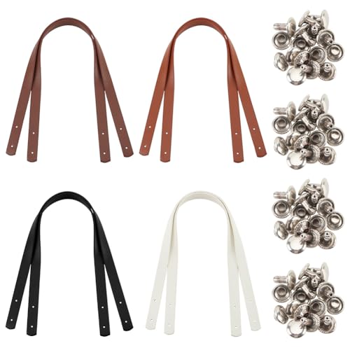 PH PandaHall 4 Colors Leather Bag Handles, 4pcs 23.7 Inch