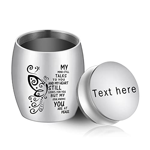 Personalized Small Keepsake Urn for Human Ashes Butterfly Mini Urn Stainless Steel Ashes Holder Small Ash Urn