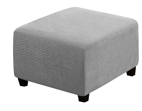 Funda para reposapiés, otomana elástica con parte inferior elástica, funda de terciopelo extraíble y lavable para el hogar, sala de estar, dormitorio
