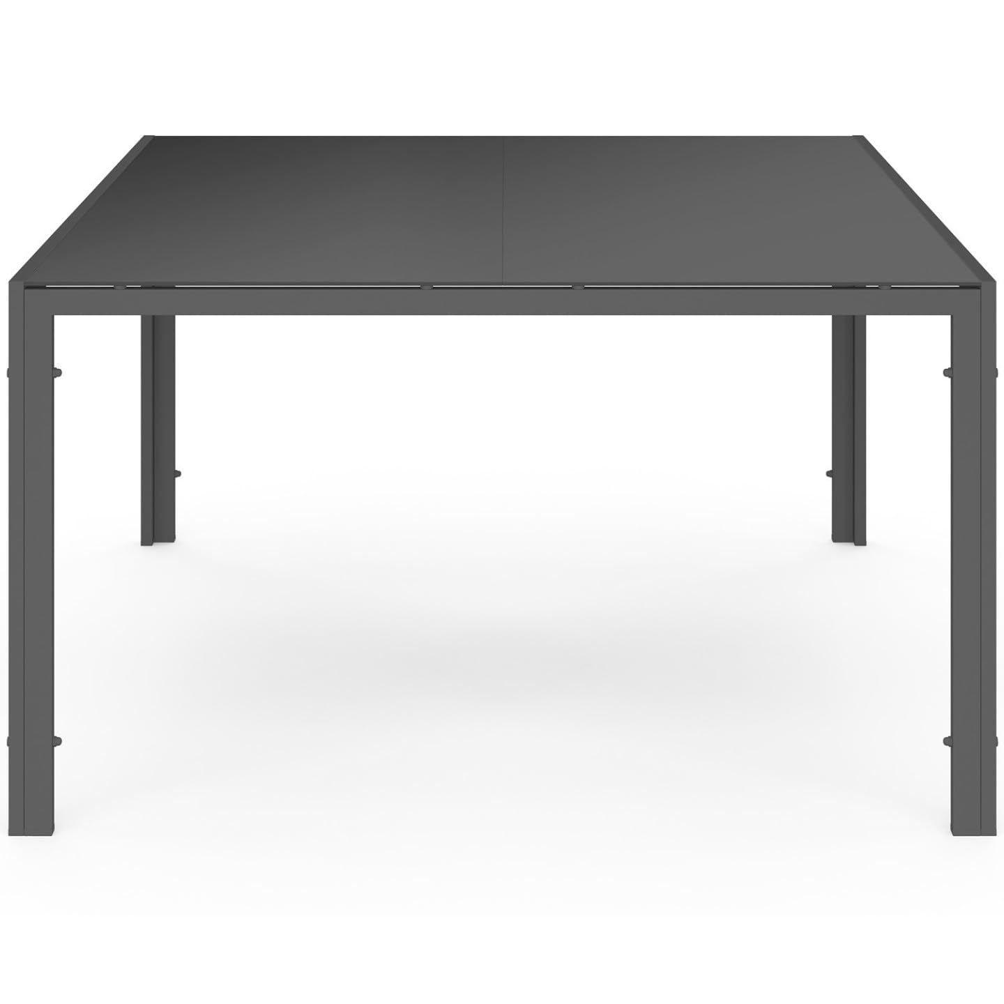 IDMarket - Salon de Jardin Madrid Table carrée 130 CM et 8 chaises empilables Gris Anthracite