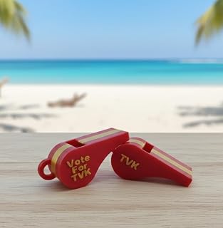 TVK Whistle Keychain Combo Pack (Set of 4) – High Decibel Sound for Fan Club Celebrations, Mass Events & Public Gatherings... Price In India