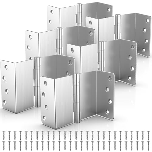 KOLET Offset Door Hinges, 4 Inches, 1/4" Radius, Brushed Nickel, 6 Packs