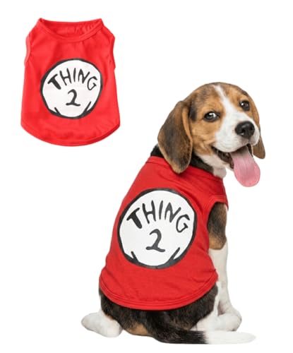 DroolingDog Thing 1 Thing 2 Printed Dog Shirt for Halloween and Pet Parties