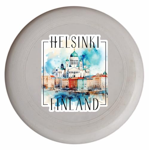 Helsinki Finland Watercolor Helsinki Cathedral Design Souvenir Frisbee Flying Disc Single