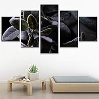 SIGNWIN 5 Panel Canvas Wall Art Green Succulents for Home Decorations Ready to Hang - 60