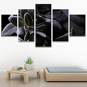 SIGNWIN 5 Panel Canvas Wall Art Green Succulents...