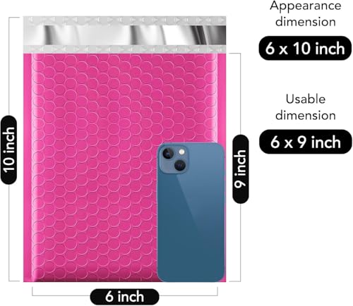 Image of Fuxury Bubble Mailers 6x10 inch Pink Padded Envelopes 1000Pack Strong Adhesion Thick Padded Mailers for Small Business Mailing Small Items,Jewelry,Makeup