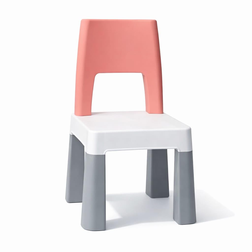 Plastic Kids Chair for Toddlers 2 to 5 Years, Pink White and Grey, Lightweight Portable Seating, 65 kg Weight Capacity-picture-48