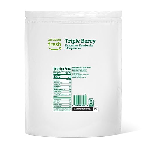 Amazon Fresh Triple Berry, Blueberries, Blackberries & Raspberries, Frozen thumb #1