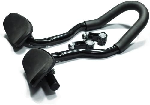 KLOUD Black aluminum alloy armrest handlebar for triathlon training, mountain bike/bicycle (FOR 25.4MM BAR ONLY) plus KLOUD cleaning cloth