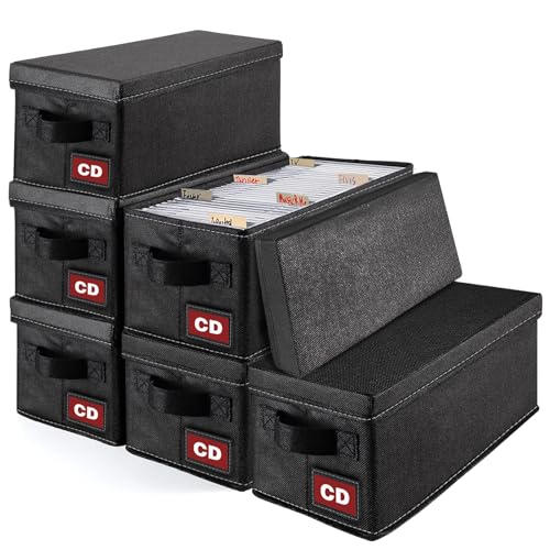 La mejor comparación de Estanterías para CDs los mejores 5. 41 PUTNATRUE Cajas de almacenamiento de CD, 6P plegables Orgaziner CD con tapas, funda de almacenamiento multimedia DVD con capacidad para 34 CD, tamaño 14.2 x 5.9 x 6.3 pulgadas,...