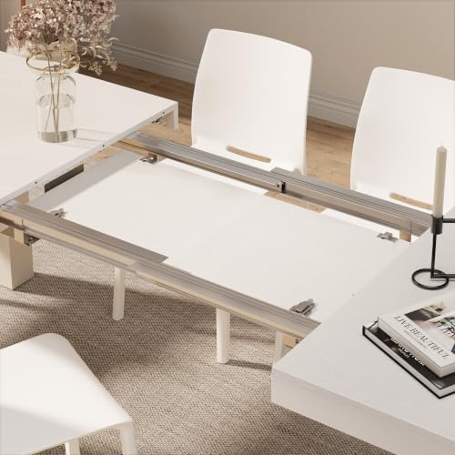 Miniatura 3 de Mobili Fiver, Mesa De Cocina Iacopo, Color Fresno Blanco, Made In Italy