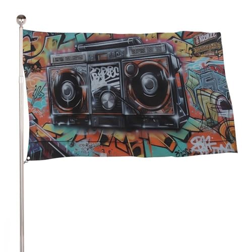 Drapeau graffiti hip-hop 60x90 pour sublimer votre décoration de jardin