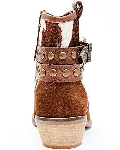 Shyanne Women's Raelynn Fashion Booties Round Toe Brown #TOP4