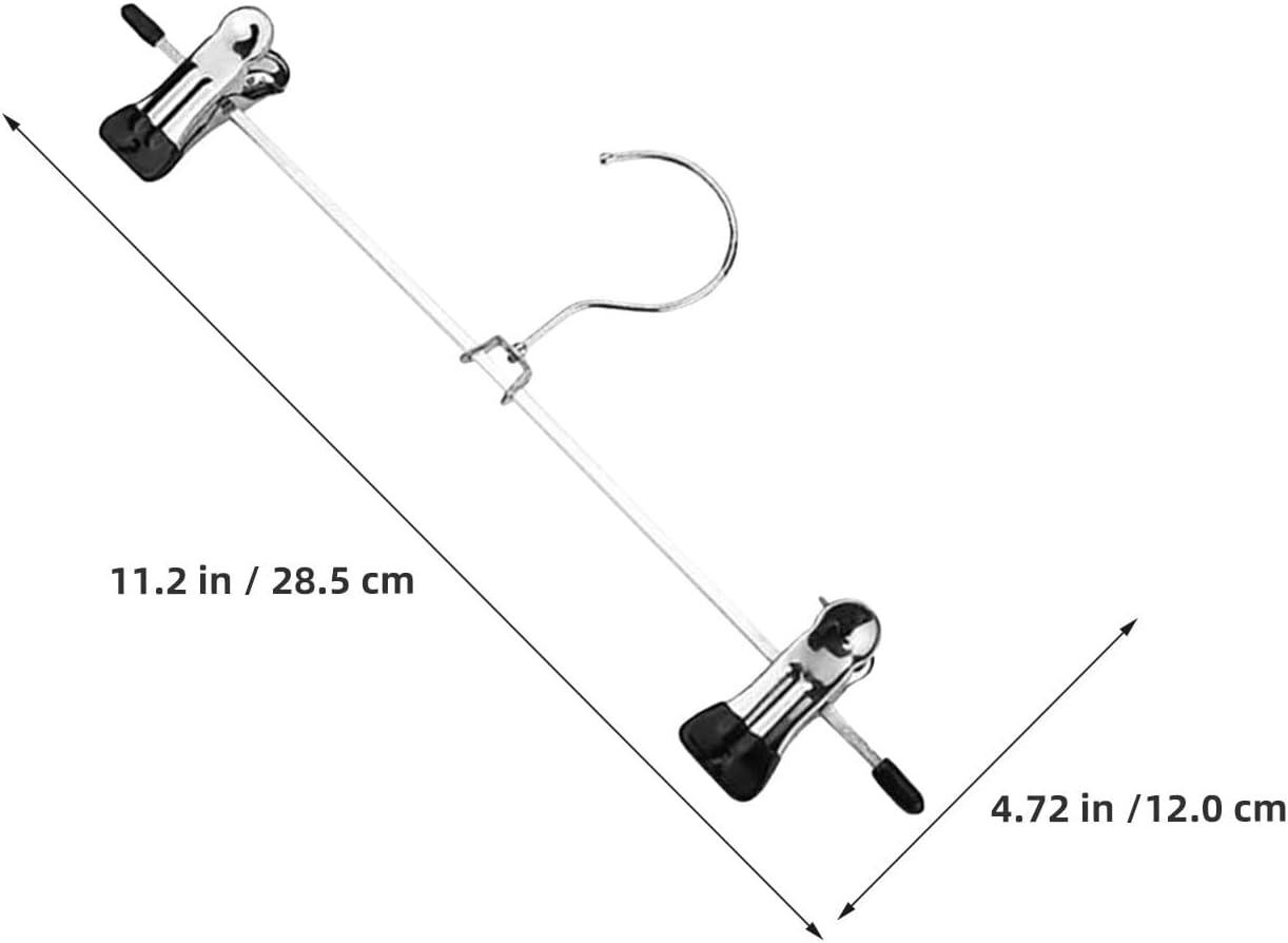 12pcs Adjustable Metal Pants Hangers with Rotating Clips