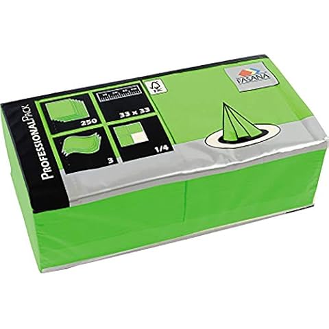 Servietten Fasana)/Lime Green 3 Ply Paper Napkins Serviettes 1/4 Fold 33 x 33 cm - Dekoservi, Embossed Eservi Chains for Napkin Holder & Dispenser Cover