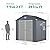 YITAHOME 7.87x6.2FT Resin Storage Unit sans Flooring, All-Weather Plastic Shed with Window, Vents and Secured Doors, Outdoor Plastic Tool Cabin for Poolside, Lawn, Backyard, Patio, Dark Gray