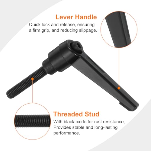 Image of uxcell 4Pcs M6 x 32mm Adjustable Knobs Handle Male Thread Push Button Ratchet Quick Release Locking Rotating Bolt for Lathe Machinery, Black