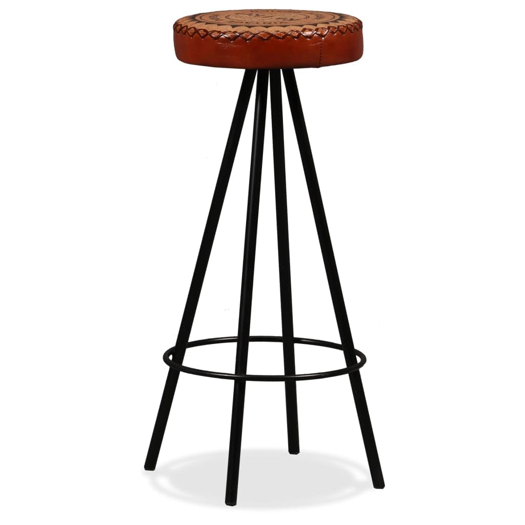 Set di 2 stools per sedie industriali in pelle, per sala da pranzo, telaio in acciaio, facile da assemblare