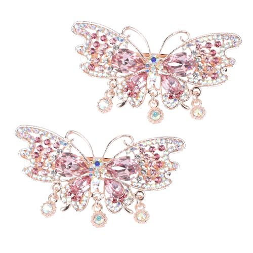 Pince à cheveux en cristal anti glisse lot de 2 pinces strass légères et durables