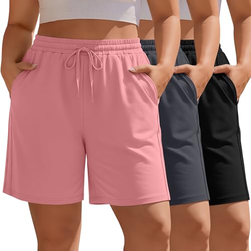 Evervibe 3 Pack Women's Plus Size Bermuda Shorts...