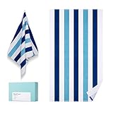 WIIKWEEK 100% Cotton Beach Towel for Travel. Stripe Towel Quick Dry Large Pool/Swim/Bath Towel for Adults（30' x 60'）…