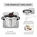 T-fal Clipso Stainless Steel Pressure Cooker, 6.3 Quart, Recipe Book, Steam Basket, Easy-Open Lid, Secure Locking System, Adjustable Pressure Valve, Induction Cookware, Pots and Pans, Kitchen, Silver