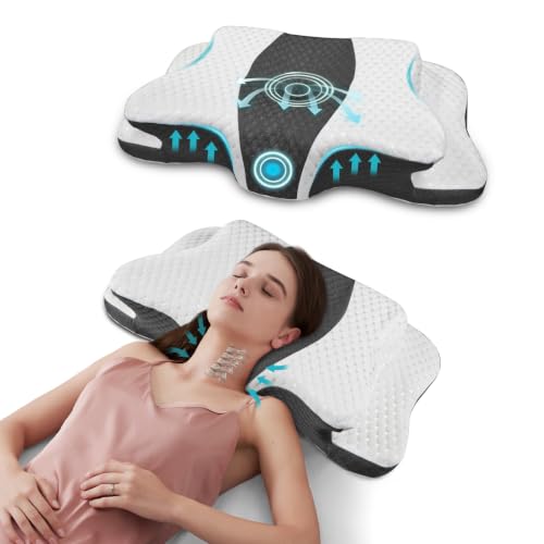 CHxxy Memory Foam Pillows, Cervical Pillow for Neck & Shoulder Pain Relief