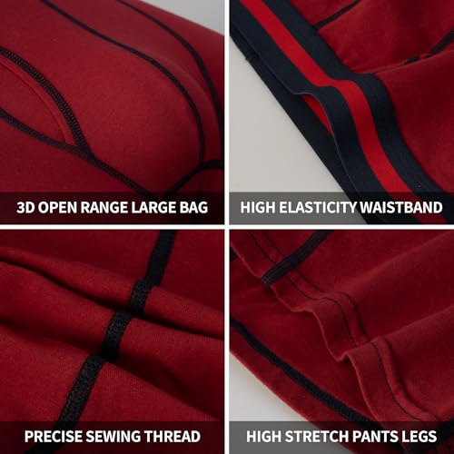 Men's Cotton Stretch Boxer Briefs, Breathable & Moisture-Wicking Underwear with Fly Opening, 4 - Pack3