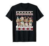 quattro beagle dogs natale divertente babbo natale renna maglietta