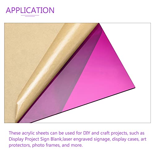 Image of DMiotech 2pcs 12 inch x 12 inch 3mm Thick Purple Clear Acrylic Sheet for Craft DIY Display Project Sign Blank