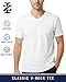 IZOD Mens Undershirts - 4 Pack Lightweight Breathable Cotton Mens Shirts Crew Neck & V Neck Undershirts for Men (Sizes: S-XL), Size X-Large, All White - Vneck