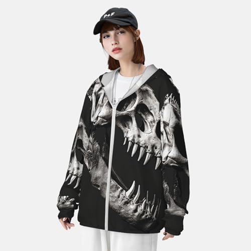 Chaqueta ligera de manga larga con capucha y estampado de dinosaurio miniatura 4