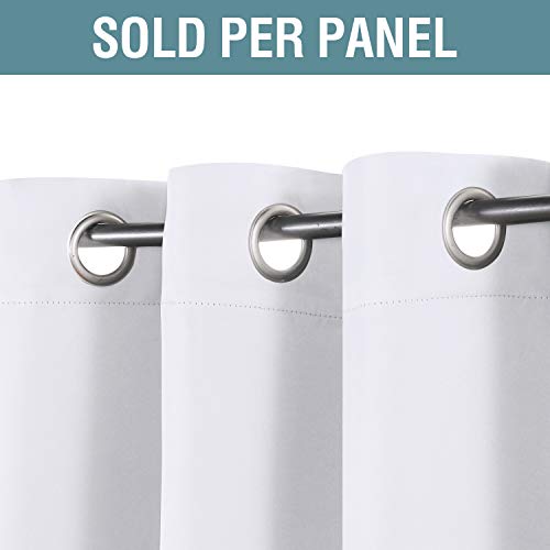 H.versailtex White Window Curtains 63 Inch Length Thermal Insulated Window Treatment Panel For Living Room Grommet Curtain Drape For Bedroom (1 Panel) #TOP1