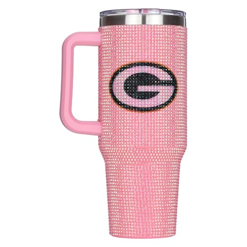 Image of The Memory Company Officially Licensed 40oz Pink Bling Game Day Tumbler, Green Bay Packers