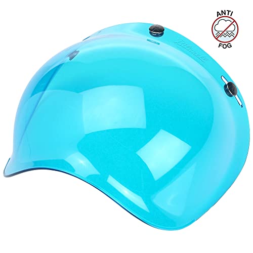bitwell solid blue motorcycle helmet Tahoe Mesh pockets are included in the ear recess Biltwell Bubble Shield, Blue